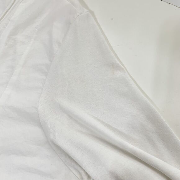 Whyci Womens Size 44 White Pleated V-Neck 3/4 Sleeve Dress Knee Length - Picture 7 of 12